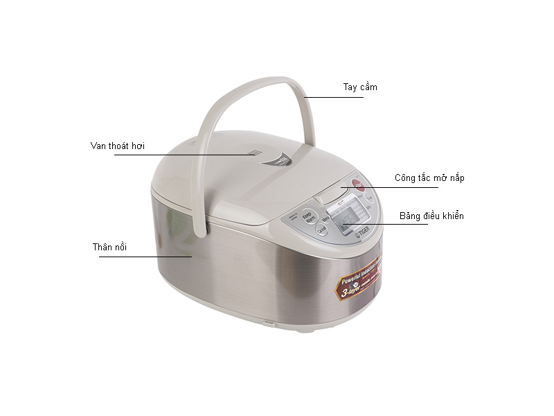 Nồi Cơm Điện Tử Cao Tần Tiger JKW-A18W, Nhiều Chức Năng Nấu Tiện Lợi
